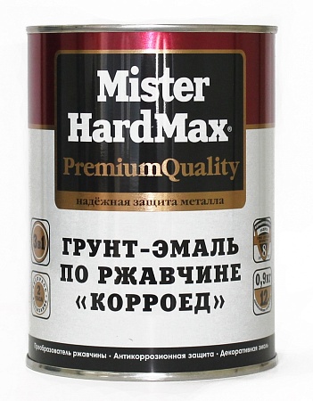 Корроед 0,9кг RAL3011 красно-коричневый, грунт-эмаль по ржавчине 3в1, Mister HardMax